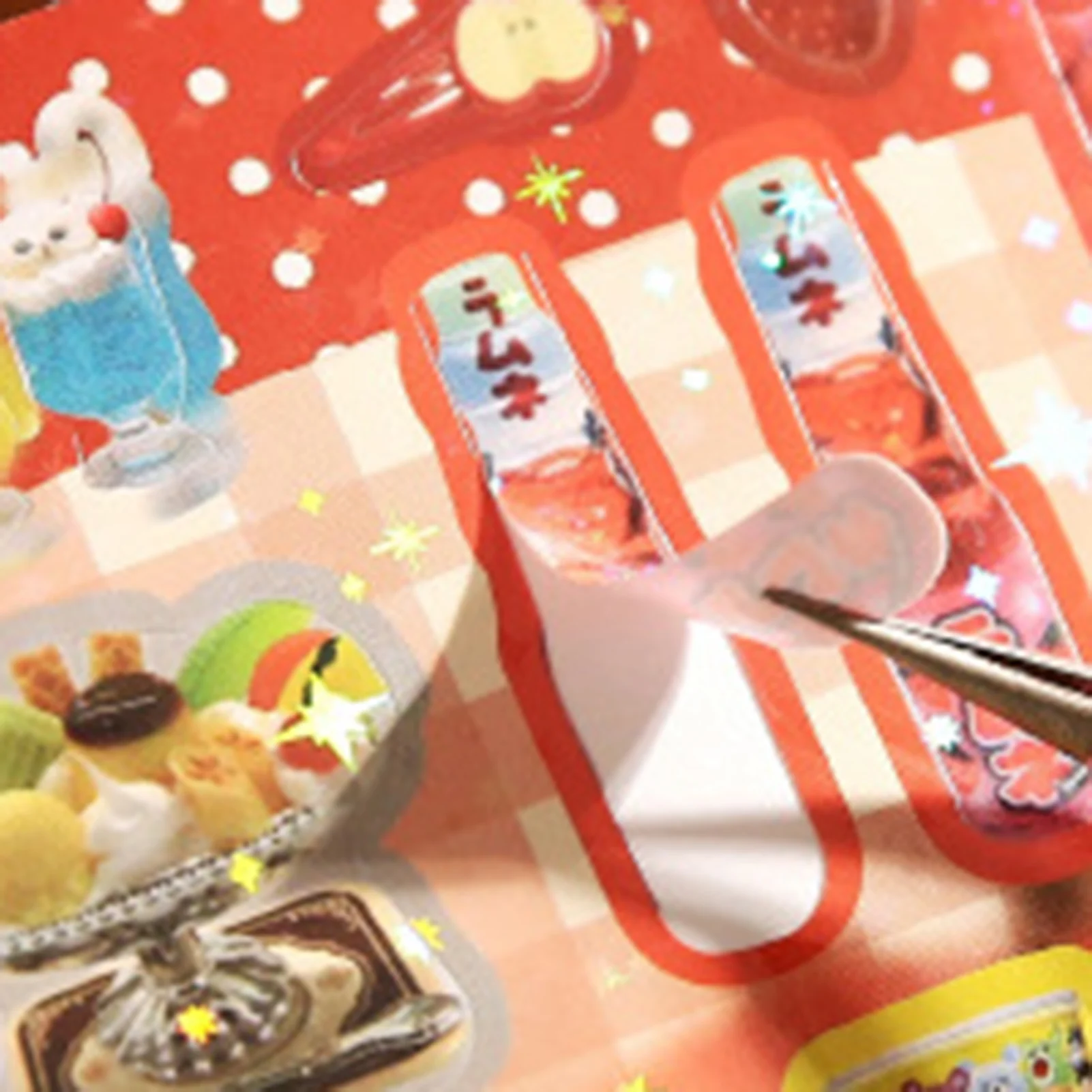 Aufkleber Buch Kawaii japanischen Stil Glitter Film Stanzen Aufkleber Buch Diy handgemachte Scrapbook ästhetische Briefpapier – Detail 5