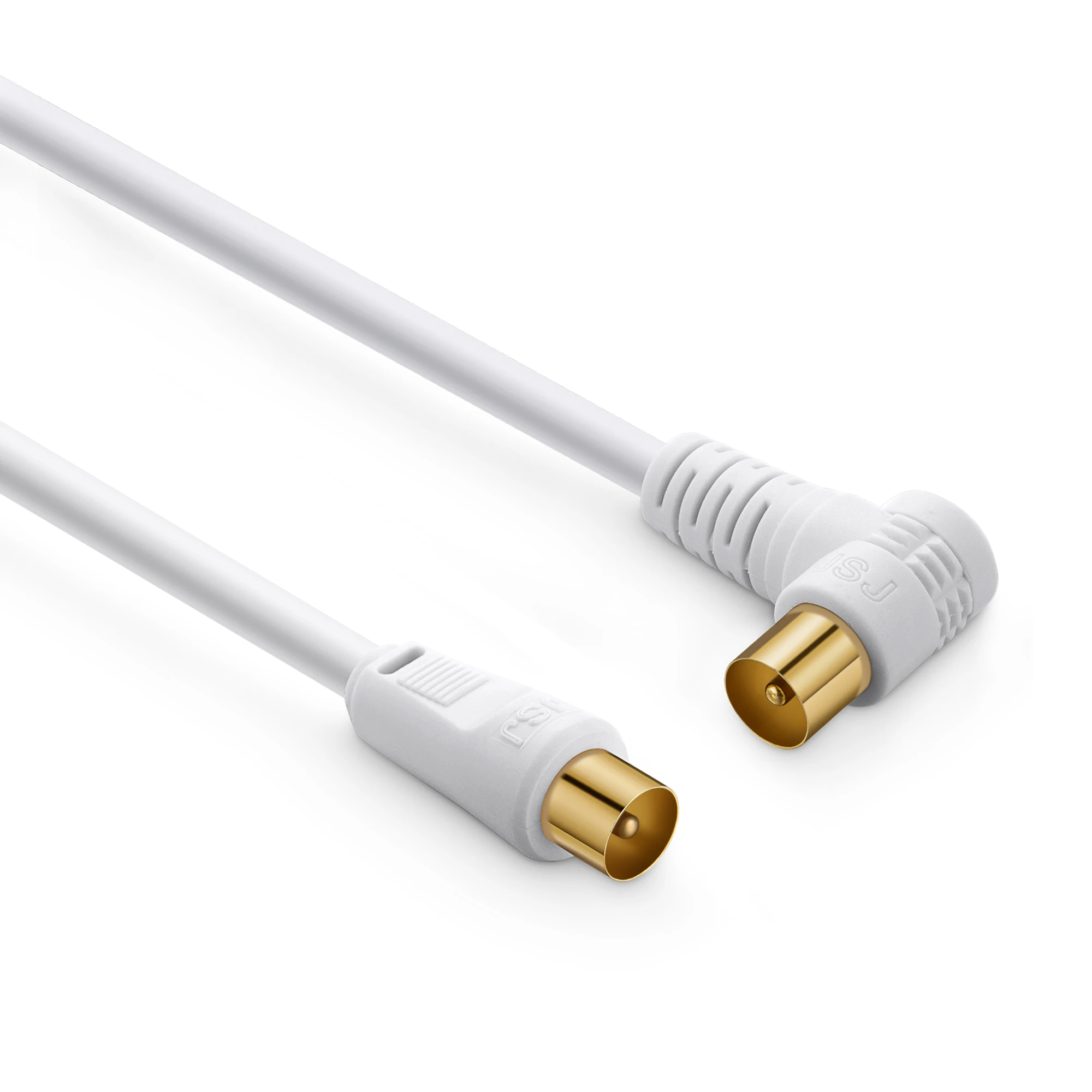 

Digizulu Satellite Antenna Cable 90 Degree TV 9.5mm RG6 Coaxial Cable Flylead Aerial Male to Male RF for CCTV Amplifier HDTV TV