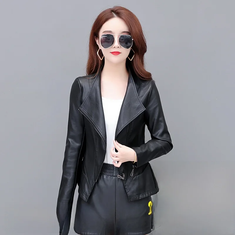 

Faionable ort Genuine Leather Jaet Women's eepskin Coat Slimming Korean Sle Spring Autumn New Arrival