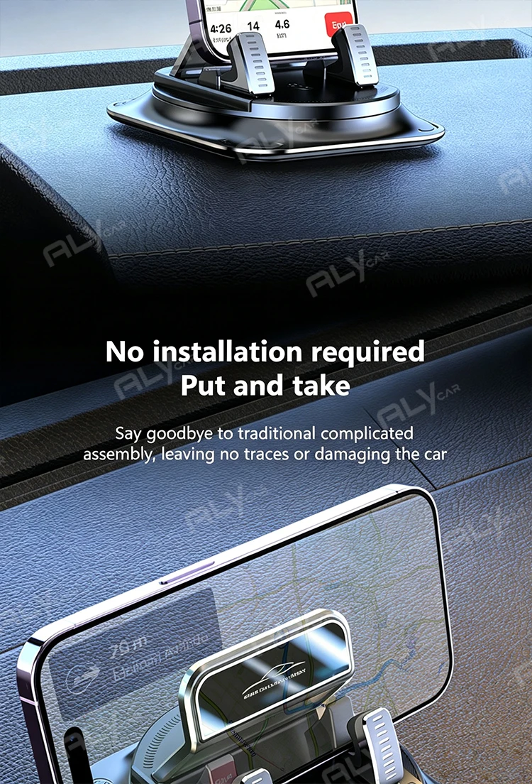 Universelle Auto-Handyhalterung Rutschfester Silikon-Armaturenbretthalter 360° ° Drehbarer Head-Up GPS-Navigationsständer für iPhone Xiaomi Ultra – Detail 9