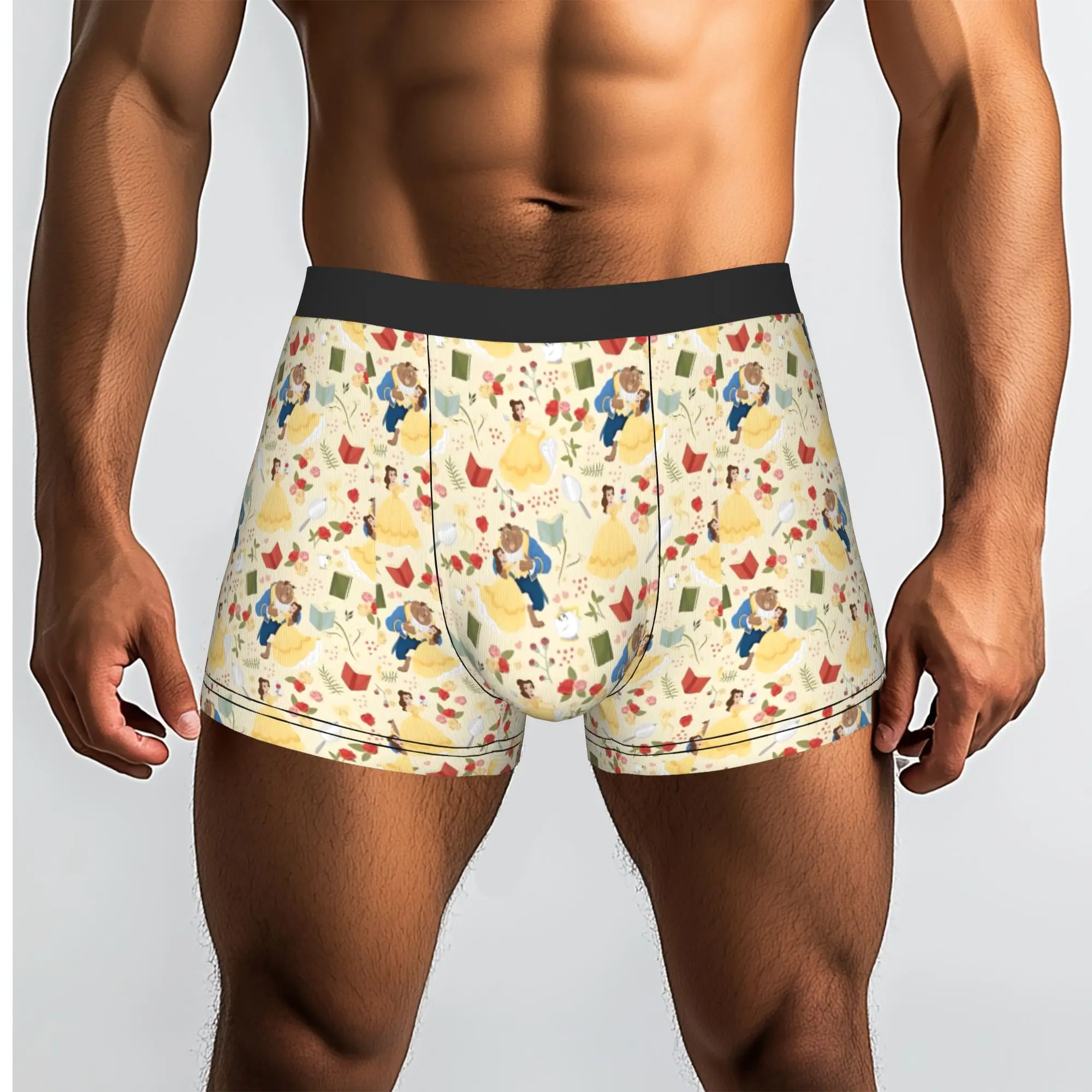 Custom Beauty Anime And The Beast Boxer Shorts For Men 3D Print  Underwear Panties Briefs Breathable Underpants
