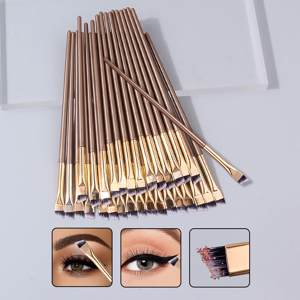 30 قطعة من فرشاة تحديد العيون ذات الشفرات الصغيرة الرفيعة للغاية، فرشاة تفصيلية، فرشاة تحت العين، مجموعة فرش مكياج عيون متعددة الوظائف