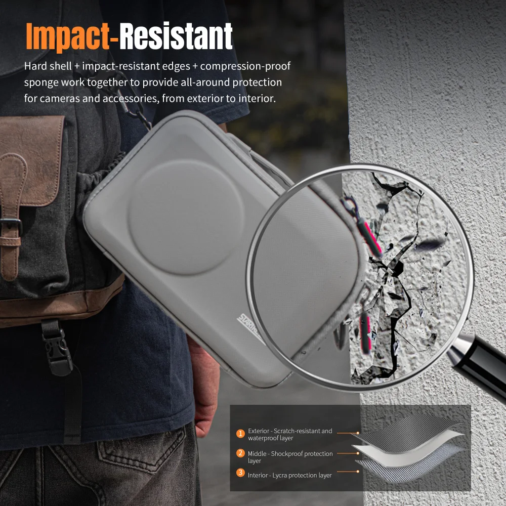 DJI 오즈모 360 파노라마 카메라용 STARTRC 휴대용 케이스, 보호 및 충격 방지 보관 가방, 여행용 숄더 박스 액세서리