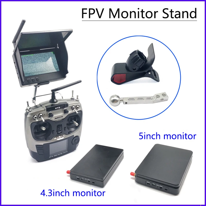 FPV supporto per staffa per Monitor da 4.3/5 pollici per supporto per Selfie per fotocamera del telefono cellulare supporto per monopiede telecomando per Display pilota piccolo