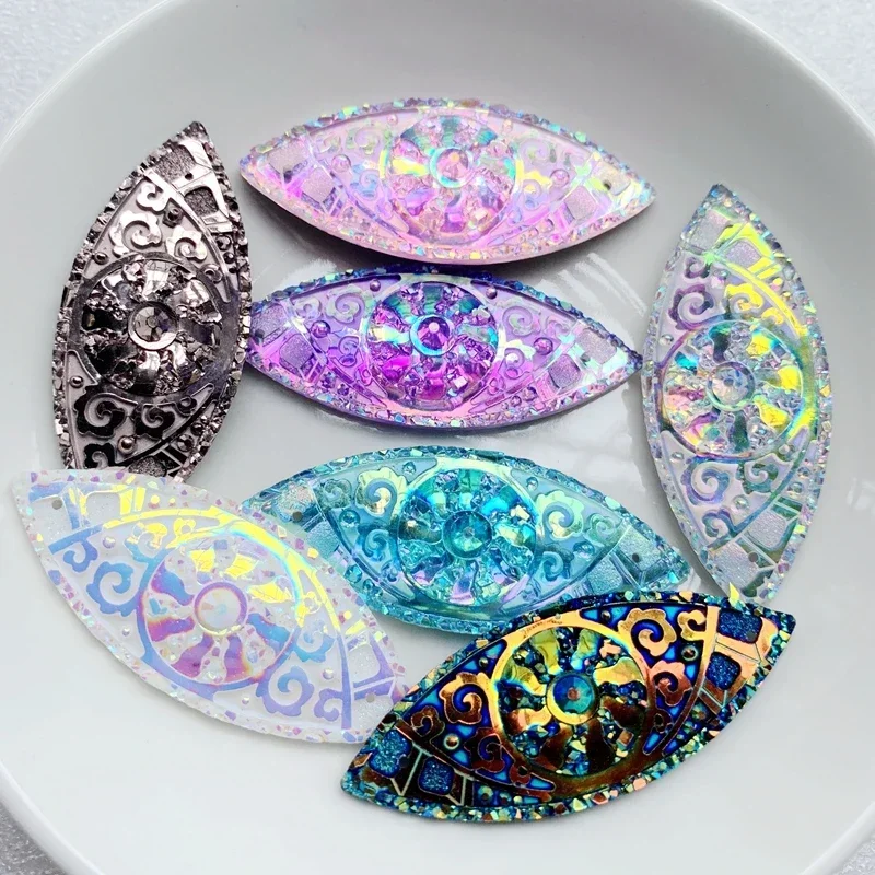 Starry City Surface Case horse eye Resin Flat Back Rhinestone Native Earring Accessories DIY Decorations 24pcs/lot