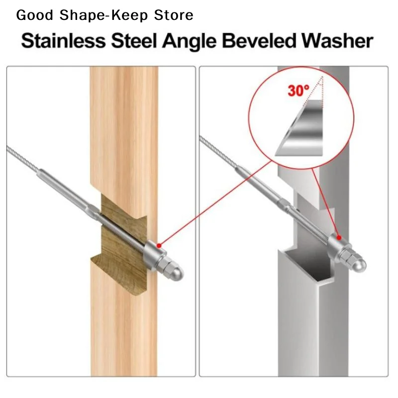 daily30 Degree Angle Stainless Steel Beveled Washer 1/4