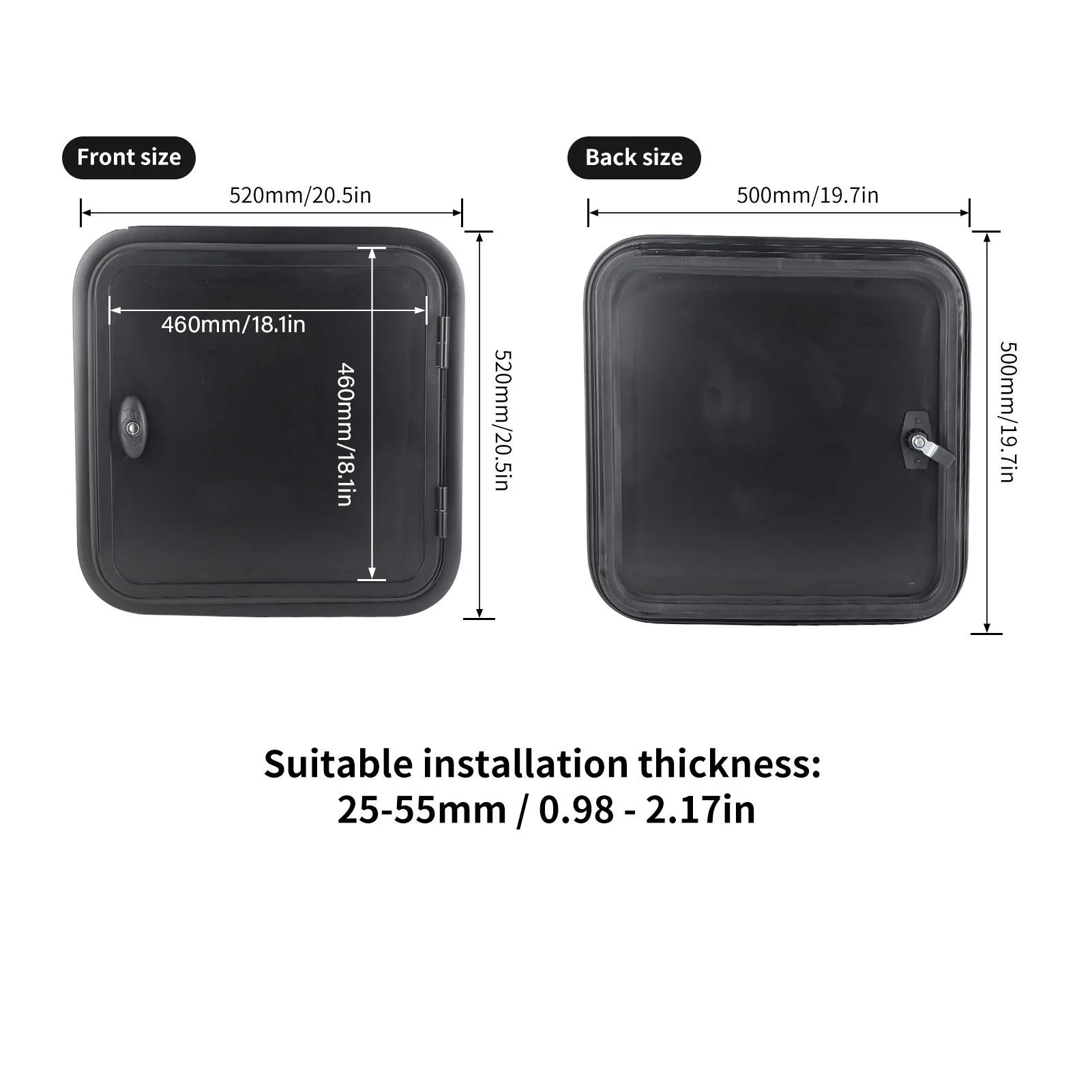 RV キャンピングカー荷物ドア UV プルーフ正方形角丸コーナーコンパートメント収納ドアキャンピングカーモーターキャラバン RV アクセサリー