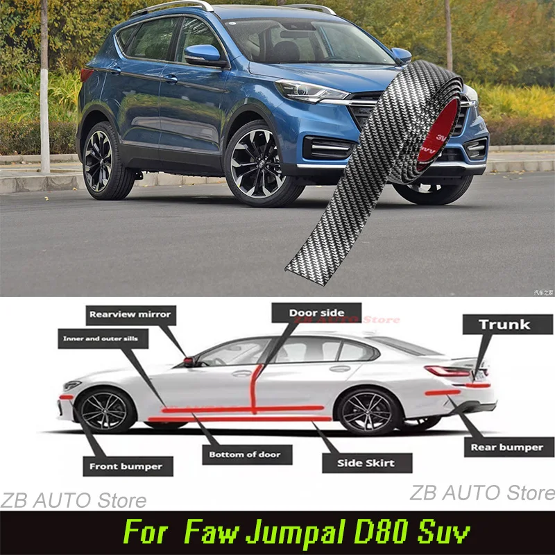 

For Faw JumpaL d80 Suv Strong adhesive bumper strip, front and rear lip side skirts, collision and scratch resistant, suitable