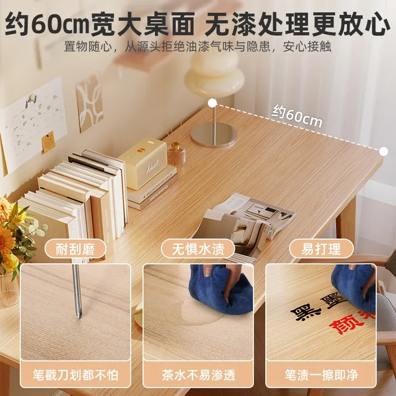 AOLIVIYA Solid Wood Desk Bedroom Girls Small Table Household Student Learning Writing Desk Simple Computer Desk Adult