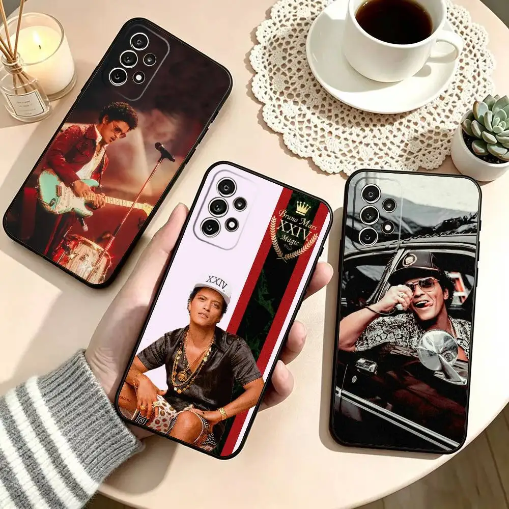 Cool b-Bruno Mars Singer Phone Case For Samsung S25,S24,S21,S22,S23,S30,Ultra,S20,Plus,Fe,Lite,Note,10,Black Cover