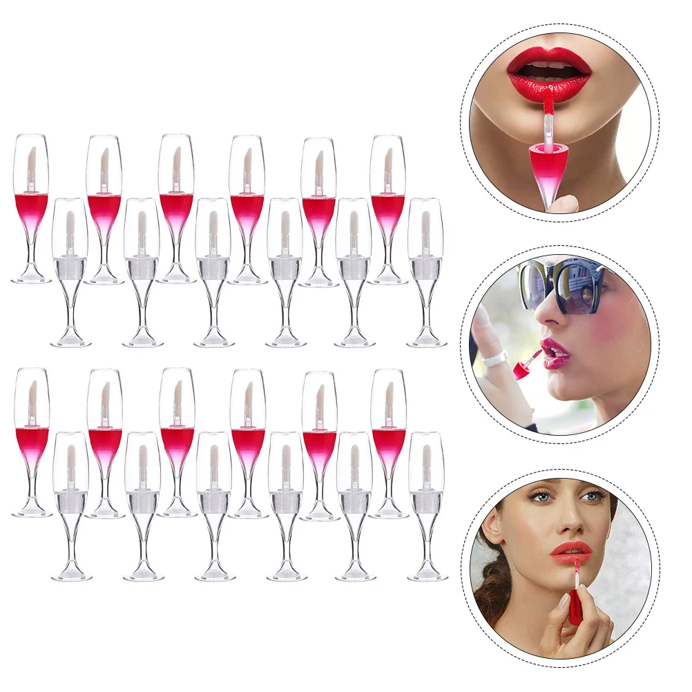 

24pcs Refillable Lip Gloss Tubes Clear Plastic Empty Containers for DIY Lip Color Travel Size Suitable Wine