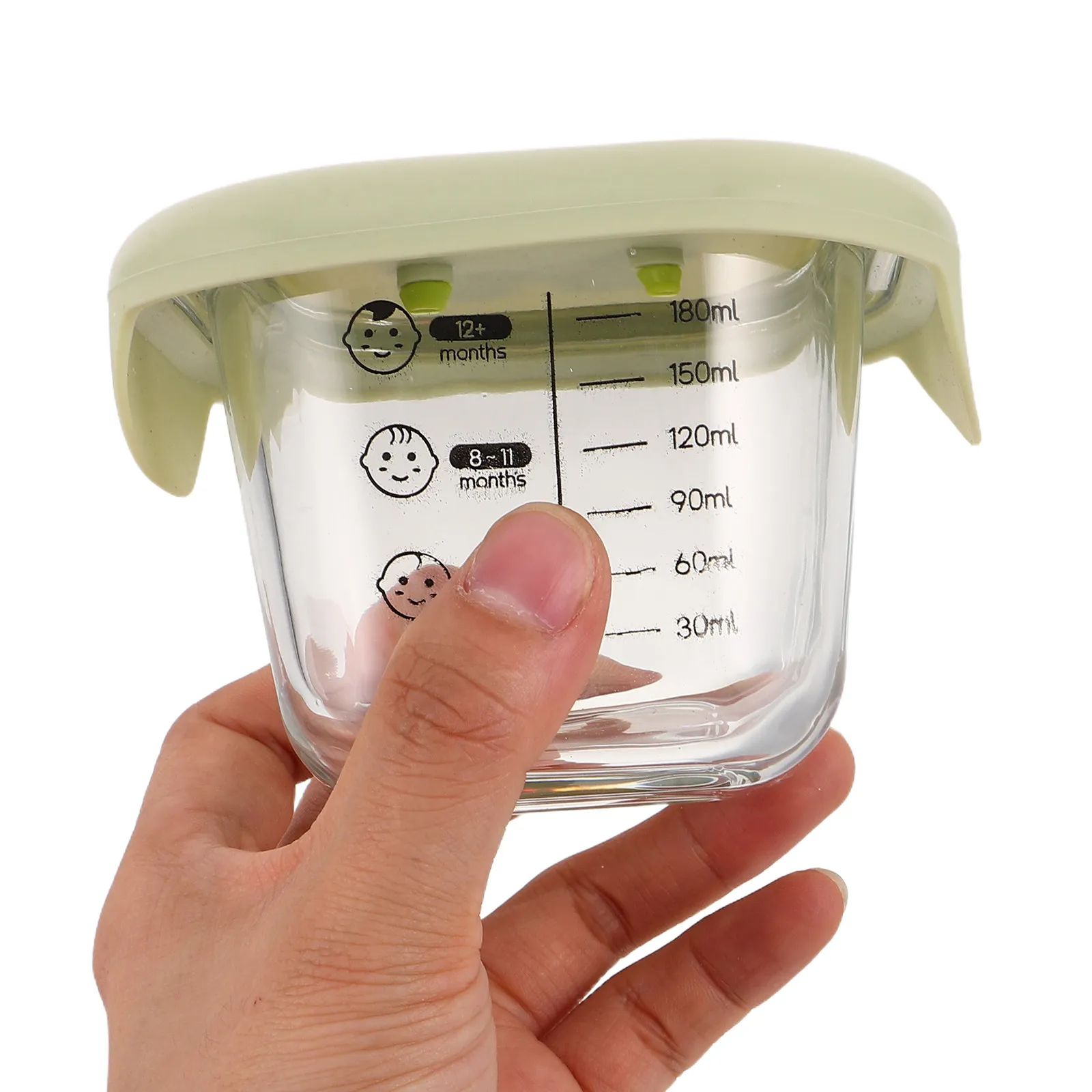 

2Pcs Baby Food Storage Containers Glass 230Ml Airtight Lids Reusable Infant Complementary Food Holder Portable Fresh-Keeping