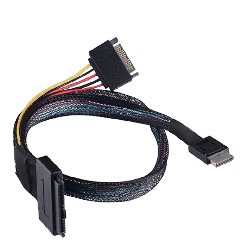 

Mini SAS Oculink 4i SFF-8611 To SFF-8639 U2 With 15P Power High-Speed Cable