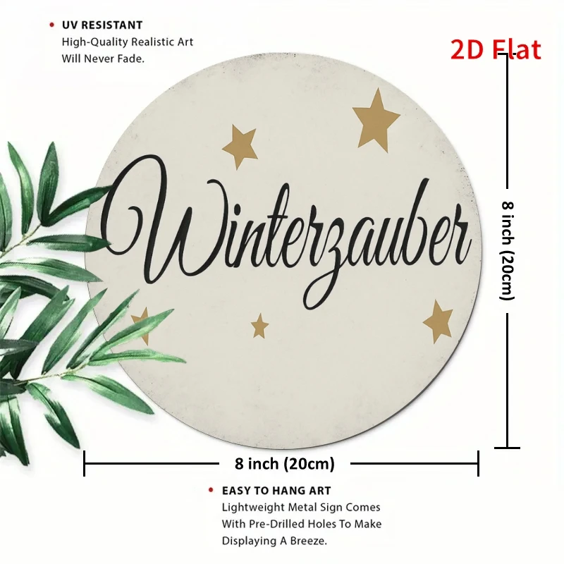 Winter Magic Metal Wall Plaque - 20x20cm/7.8