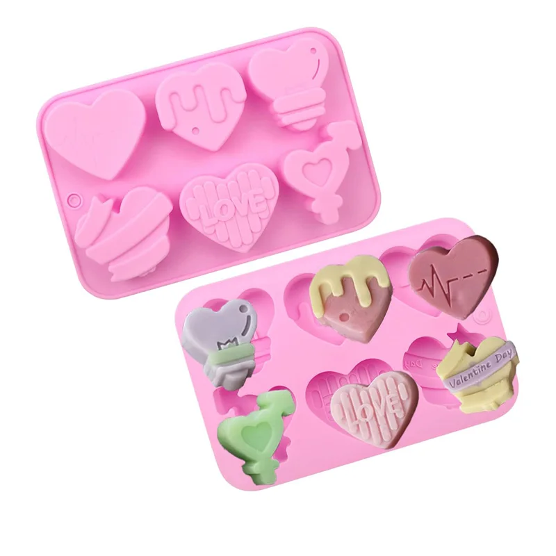 Heart Shaped Silicone Mold Candy Food Grade Cookie Molds Kitchen Acceesories Non-stick Pastry Baking Chocolate Moulds Mould Bar