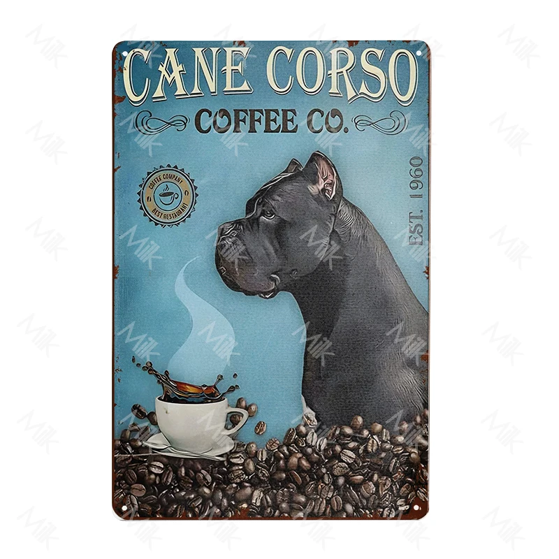 Cane Corso Dog Retro Metal Plaque Funny Pet Vintage Decorative Tin Sign Wall Decor Garage Bar Pub Club Kitchen Home Man Cave