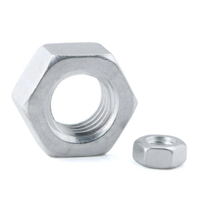 DIN934 M1 M1.2 M1.4 M1.6M2M2.5M3M4M5M6M8M10 A2 304 Stainless steel Black steel Brass Aluminum Hexagon Hex Nut Nuts