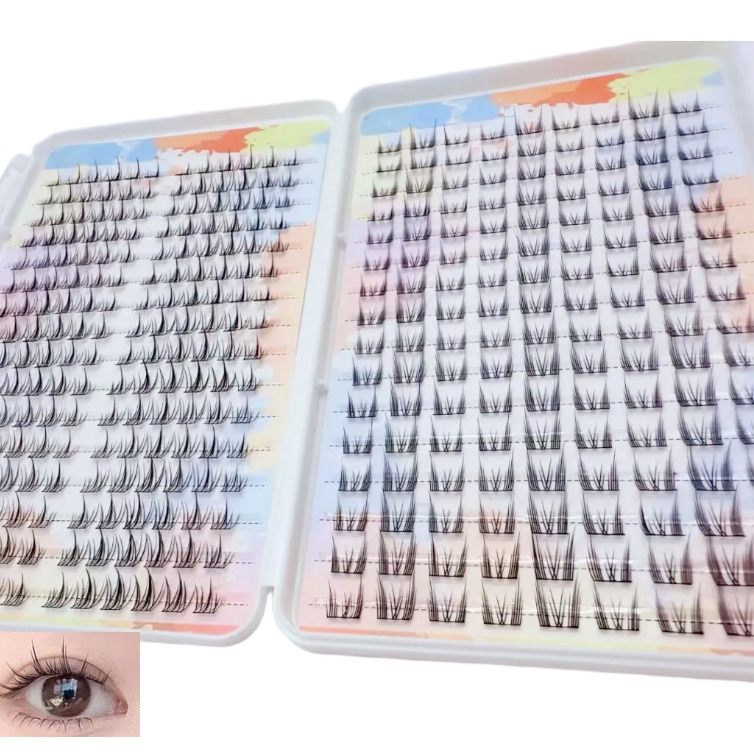 Hot Sales 32 Rows False Eyelash Book  Natural Soft  Daily Makeup Lash Clusters For Beauty