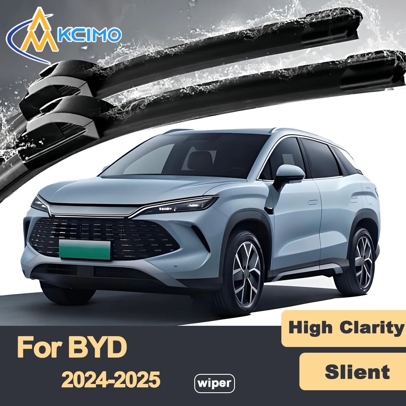 

Premium Rubber Durable Silent Windshield Wiper Blades 2pcs for BYD Song L DM-i 2024-2025 Front Wiper Blades Set