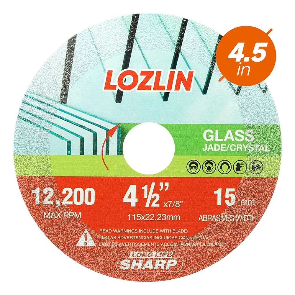 LOZLIN Hartgelötetes Diamant-Mehrzwecksägeblatt 115 mm zum Schneiden von Marmor, Kunststein, Quarz, Granit, Schiefer, Keramik, Glas