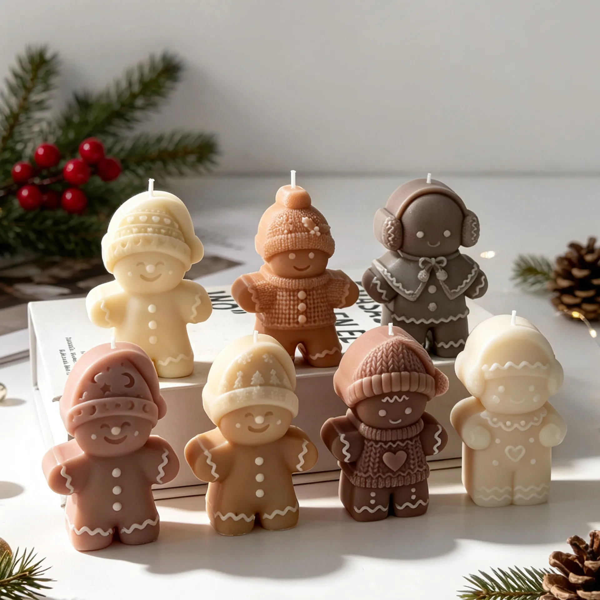 Christmas Gingerbread Man Silicone Mold Handmade Aroma Candle Soap Making Supplies Cookie Chocolate Baking Molds