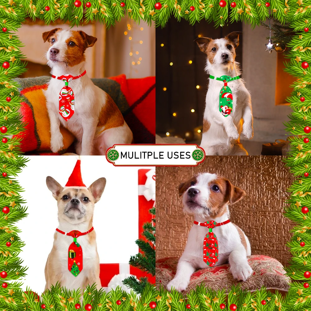20/40PCS Small Dog Neckties Dog Bowties Dog Cat Collars Christmas Grooming Pet Neckties Bandana Small Pet Supplies For Dogs