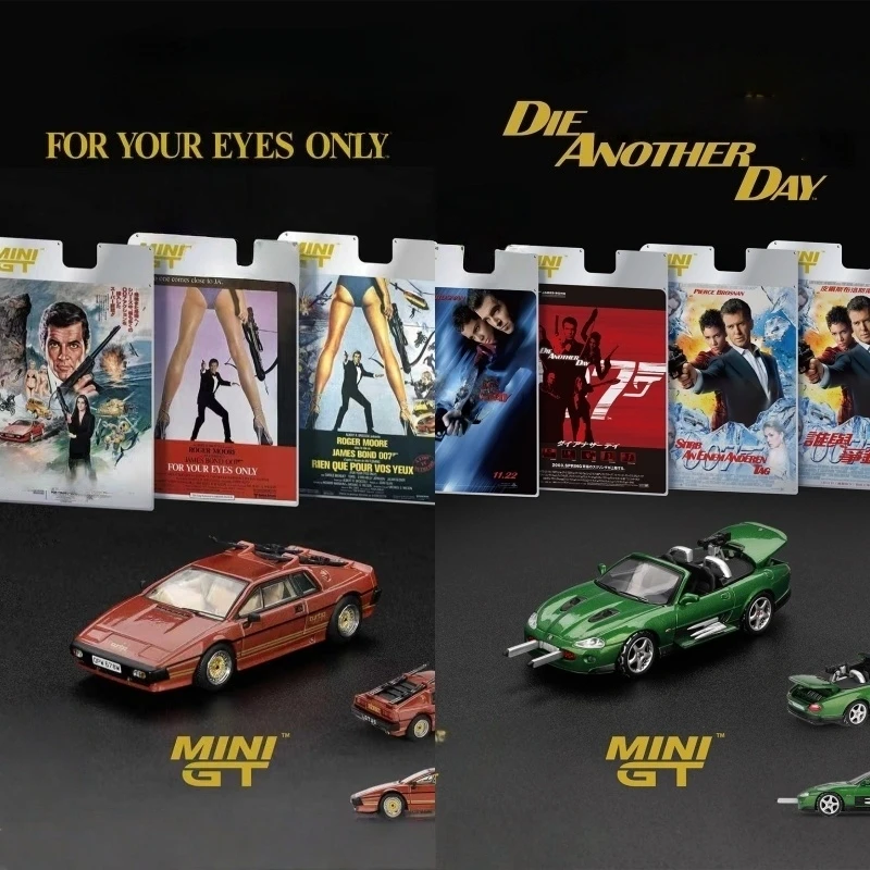 MINI GT 1:64 XKR Green Die Another Day / Esprit Turbo Copper For Your Eyes Only Blister Package Diecast Model Car