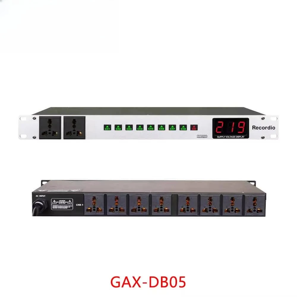 Recordio GAX-DB05 Professional Switching Power Supply 8 Channels DJ Sound System Uninterrupted Power Sequence Controller LED