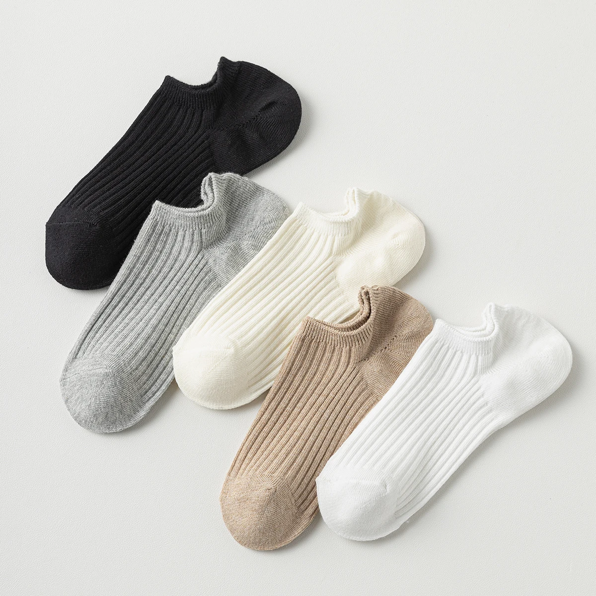 3 Pairs of Women's Cotton Spring Autumn Pure Color Simple Fashion College Style Summer Comfortable Breathable Invisible Socks