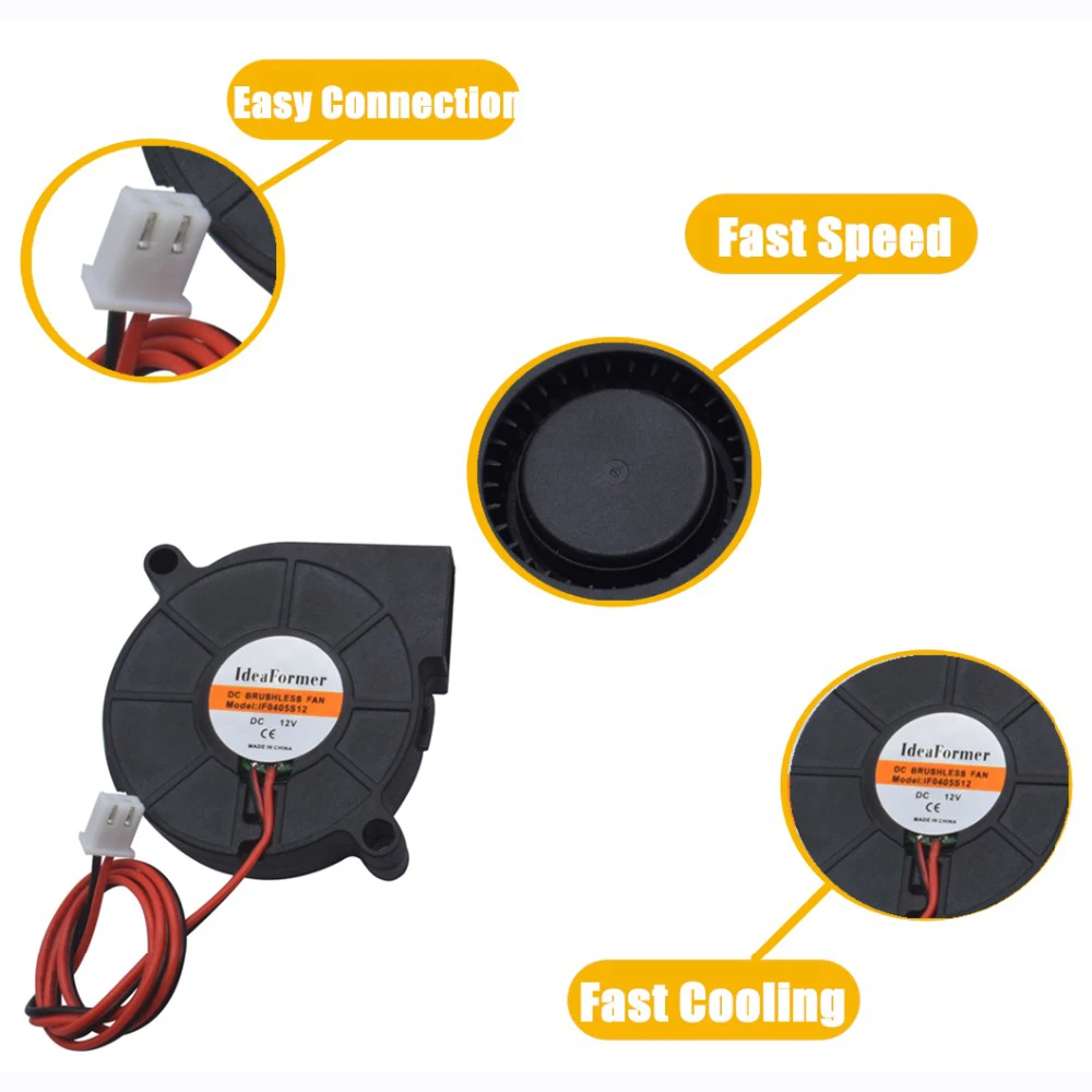 4020 5015 Blower Fan 12V/24V Cooling Fan Turbo Oil Bearing With 2Pin XH2.54 Brushless For Extruder DC Cooler 3D Printer Parts