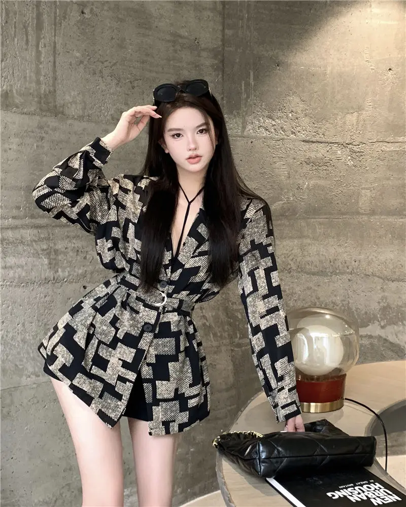 Women\'s Autumn New Style of Suit Jacket Niche Loose Waist Long Sleeved Suit Jacket Women\'s Spring and Autumn Jacket