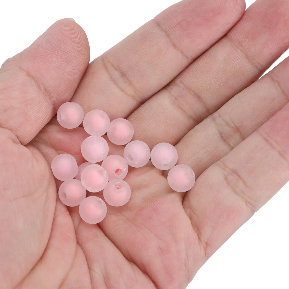 

500g Beads & Bead Assortments 8mm Frosted Beads Green Pink DIY Jewelry Making Supplies Blue Round Loose Beads Craft Projects