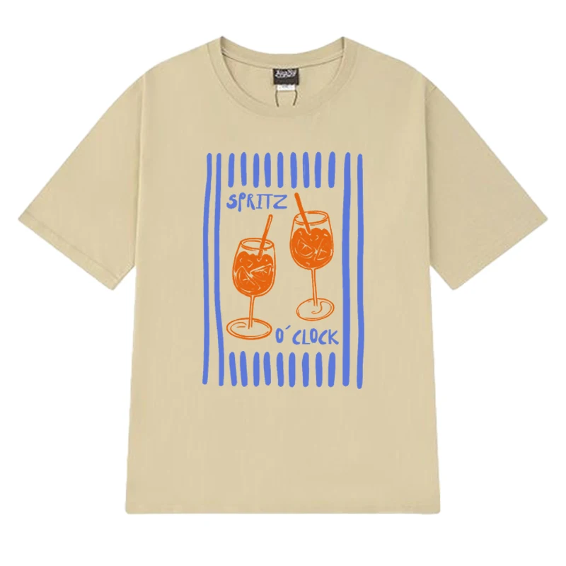 New in Spritz Graphics T shirts Unisex Cocktail Summer Vacation Italy Spritzy Tops Men Women 100% Cotton short sleeve T-shirt