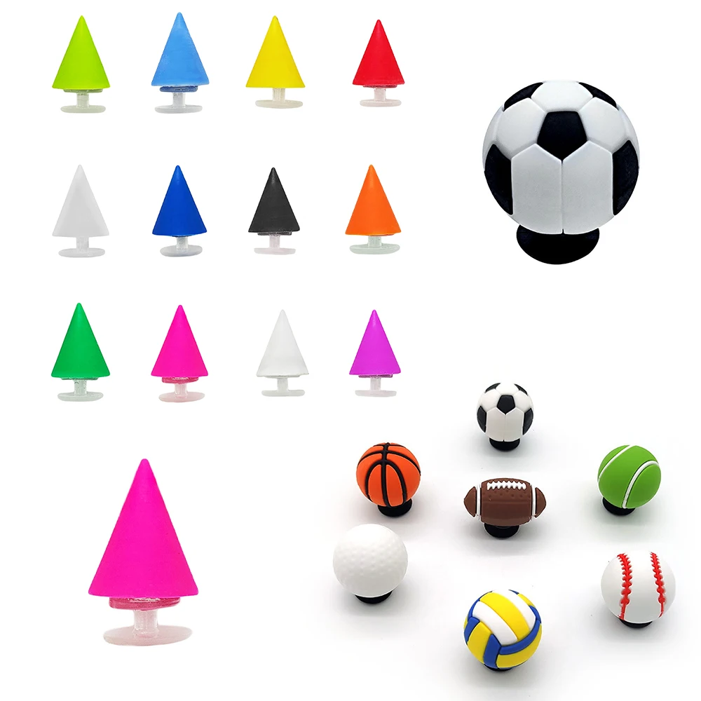 7-12pcs/SET 3D Ball multi-color Rivets Series for Cartoon Shoe Charms Accessories DIY Decoration for Classic Clog Kids Gifts