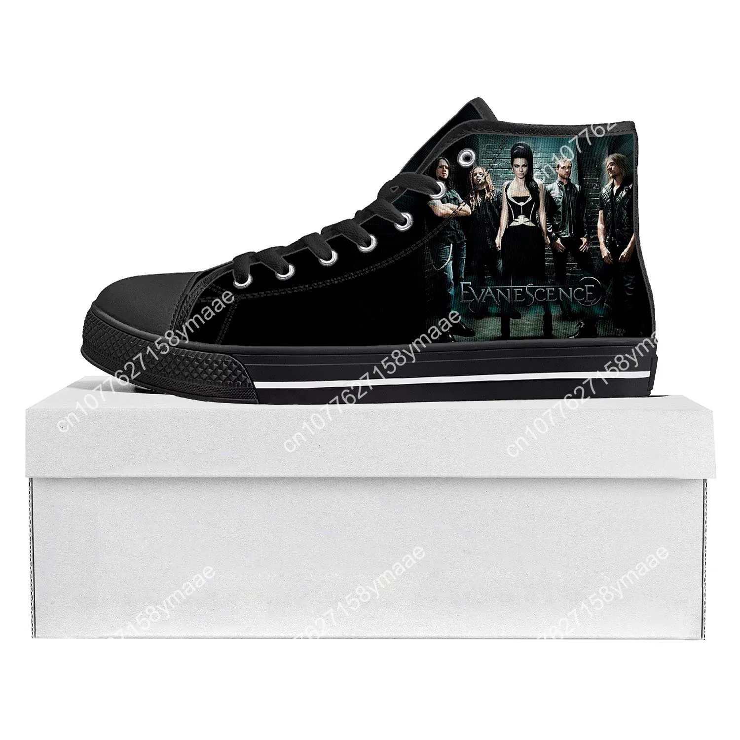 Evanescence Rock Band High Top High Quality Sneakers Mens Womens Teenager Canvas Sneaker Casual Custom Made Shoes Customize Shoe