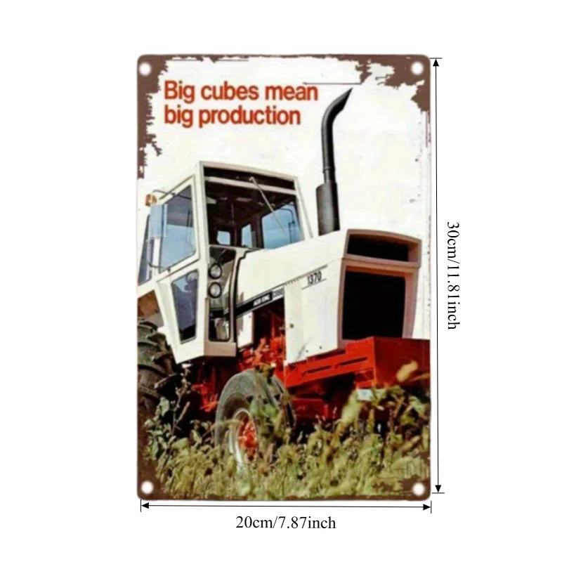 2D Flat  Farm Tractor Metal Wall with 