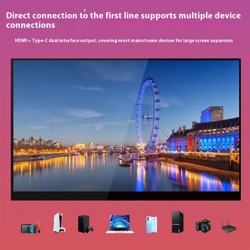 จอภาพพกพาขนาด 15.6 นิ้ว ความละเอียด 1080P HD รองรับระบบสัมผัส สำหรับ PS5 Switch PC จอรอง IPS Panel อัตรารีเฟรช 60Hz เวลาตอบสนอง 6ms