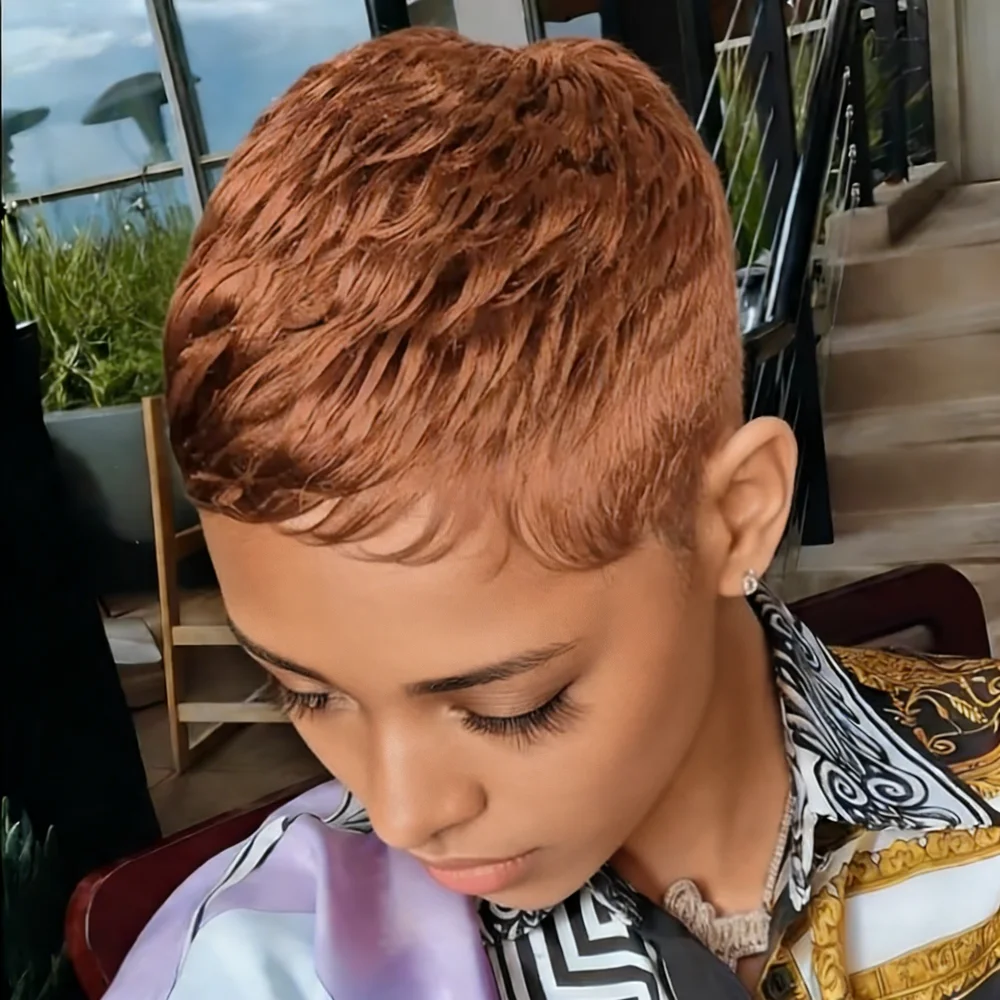 

Pixie Cut Wigs for Women Human Hair Short Pixie Wig Full Machine Made Durable Pre Plucked Natural Look Easy Install Beginner Fri