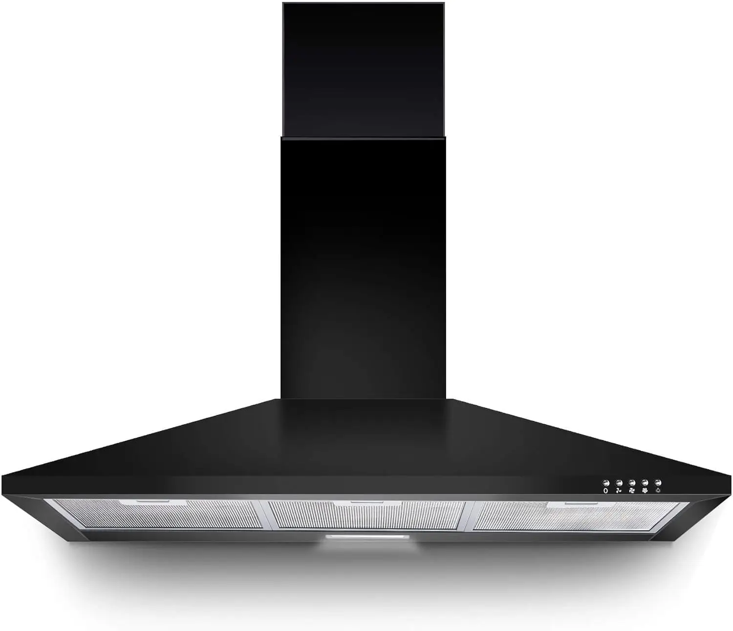 غطاء محرك السيارة 36 بوصة غطاء فتحة تهوية أسود مع 450CFM 3 سرعات مجاري الهواء مرشحات شبكية قابلة للتحويل زر التحكم لغطاء الموقد #1