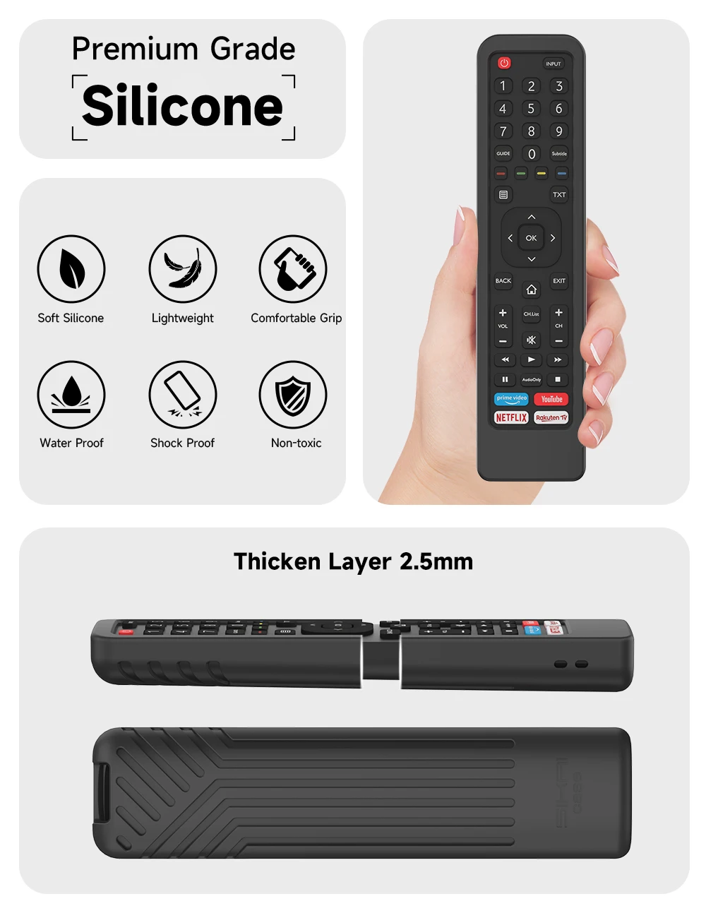 Silikonowe etui do Hisense EN2BI27H ERF2F60G EN2X27HS EN2BO27H EN2BF27H EN2BB27H futerał na pilota zdalnego sterowania do Hisense a5600fa A7120F