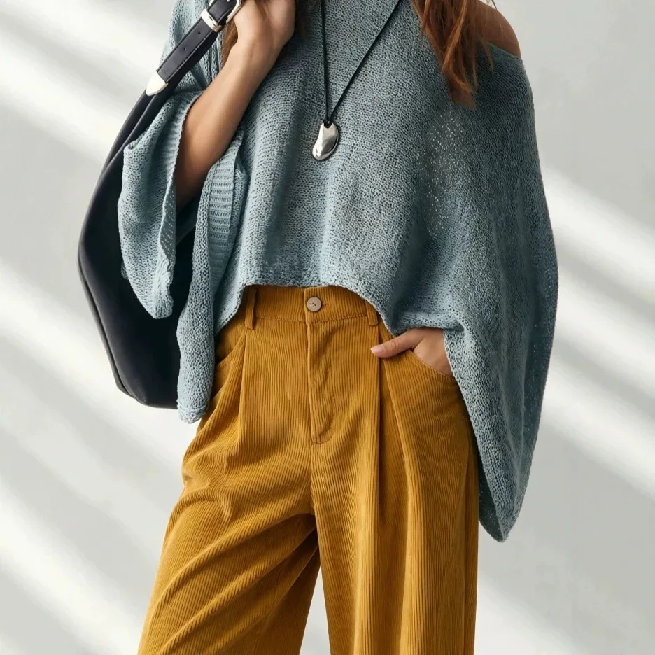 Women's Autumn Vintage Corduroy Comfortable Pleated Wide-leg Pants