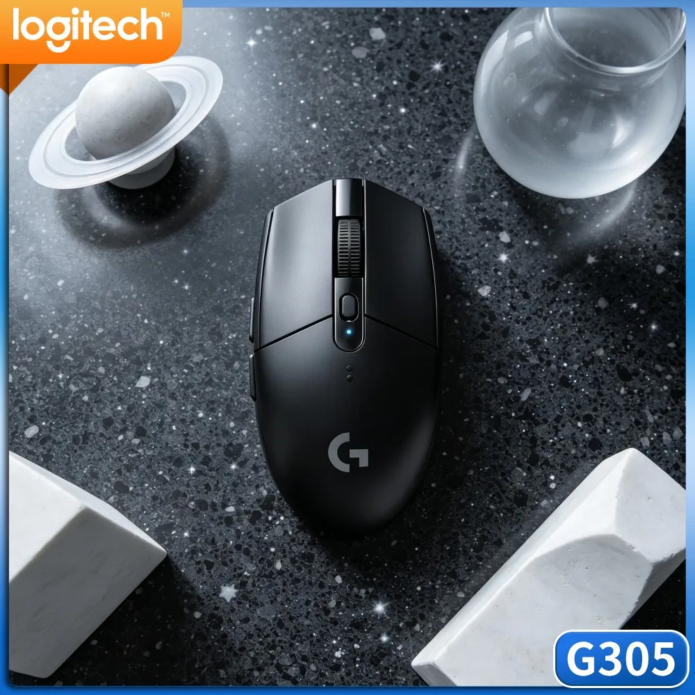 G305 Logitech PC Mac Advanced Gamer Mouse,LIGHTSPEED,HERO 12000 DPI Sensor,6 Custom Buttons,250H Battery Life For Game Players