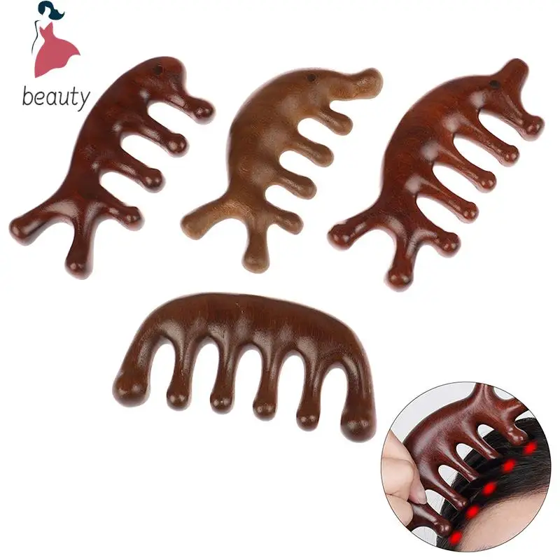 

Body Meridian Massage Comb Sandalwood Five Wide Tooth Comb Acupuncture Therapy Blood Circulation Anti-static Smooth Hair