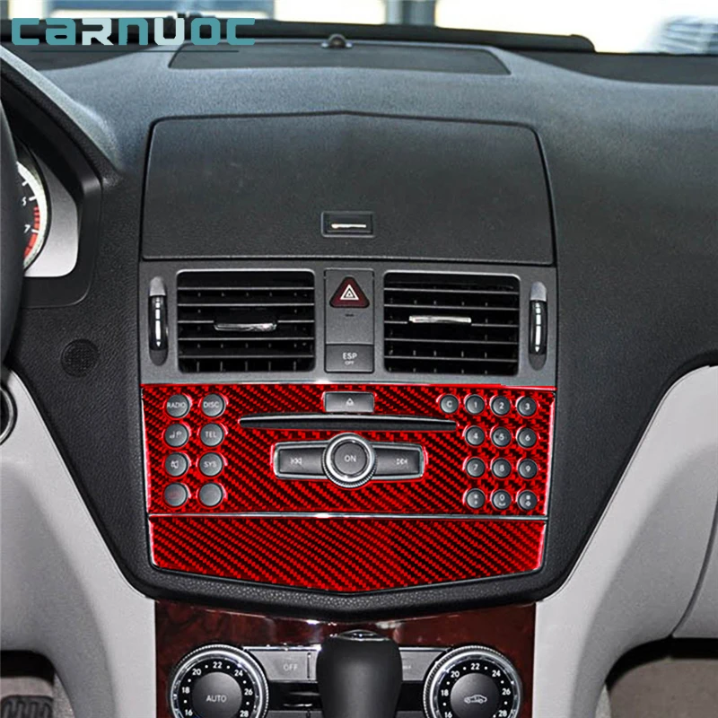 

Carbon Fiber Central Console Panel Stickers For Mercedes Benz W204 W205 W211 W203 C E GLA GLC 2007-2010 Car Interior Accessories