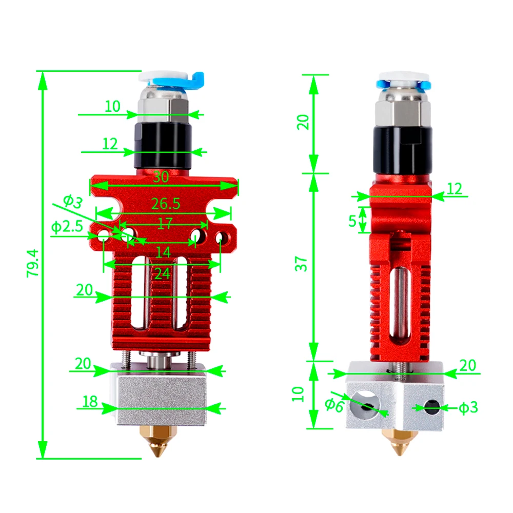 CR-6 SE J-head Assembled Print Head Hot End Hotend Kit All Metal Extrusion Extruder 3D Printer Parts For Ender 3 CR5 PRO CR6 SE