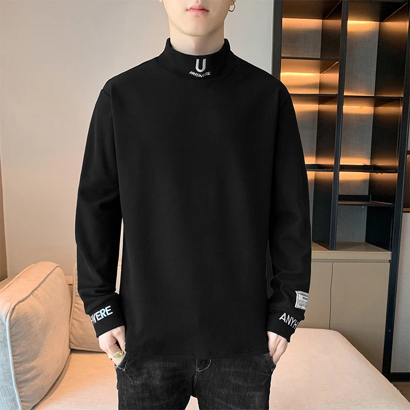 

Hoodies Men Casual Minimalist Sweatshirt O-Neck Embroidery Logo Basic Pullover Sweatshirt Men Round Neck Autumn New Fashion K566