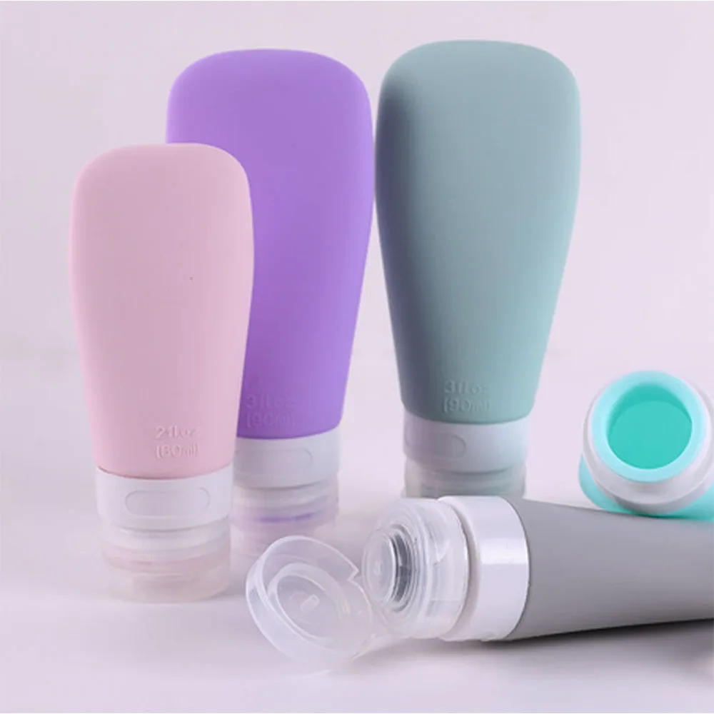 

Silicone Travel Bottles Squeezable Refillable Travel Containers For Shampoo, Conditioner, Lotion, Toiletries