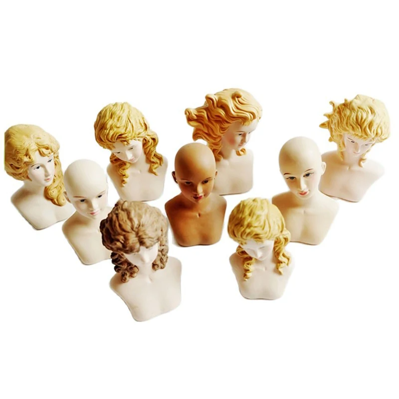 New 3D Doll Bust Silicone Molds Plaster Resin Handmade Soap Candle Body Mould DIY Female Head Mold 7 Different Designs