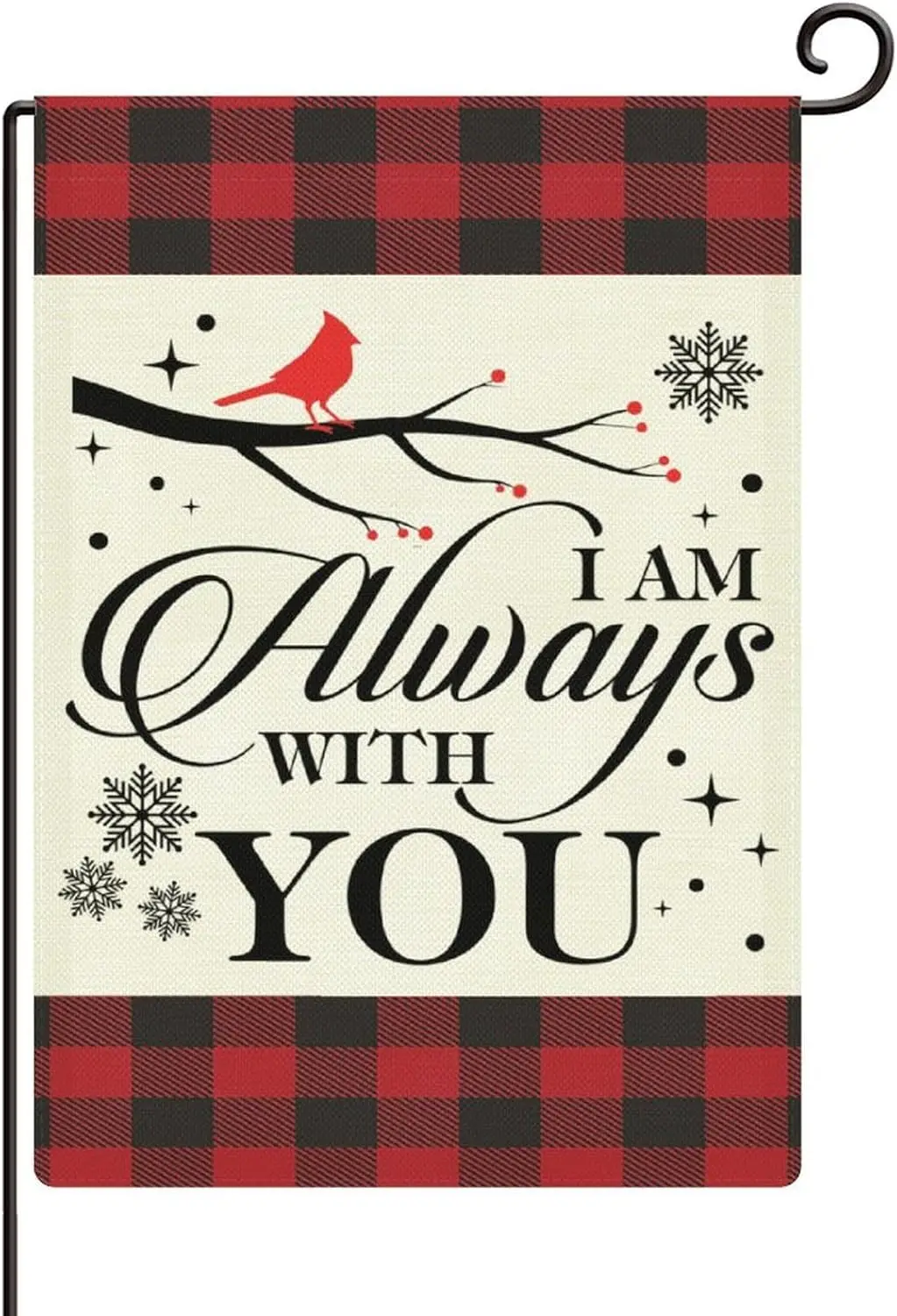 Cardinals I Am Always with You Garden Flag 12x18in Double Sided Burlap Farmhouse Christmas Yard Flag Welcome for Deck Patio Porc