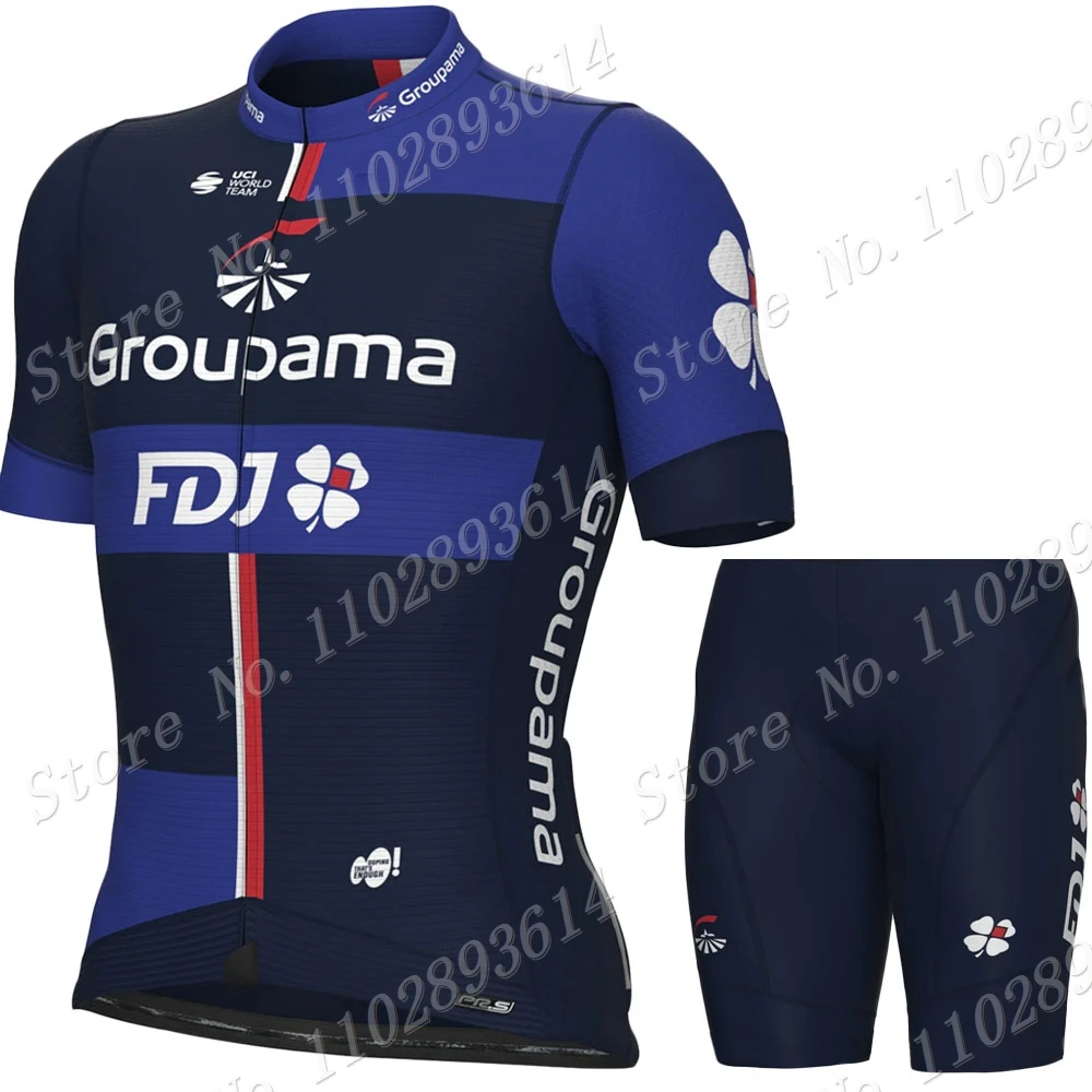 2024 France FDJ Team Cycling Jersey Set Mens Summer Bicycle Clothing Road Bike Shirts Suit Bicycle Bib Shorts MTB Ropa Maillot